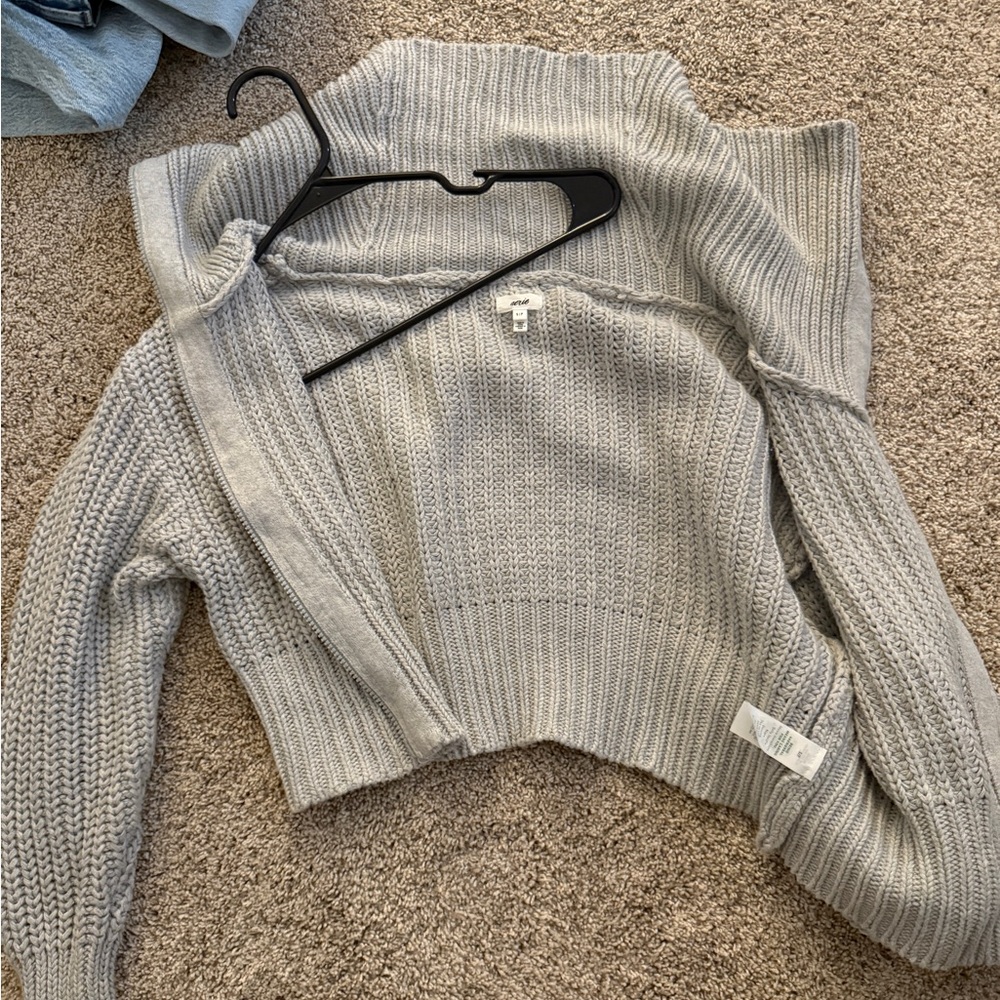 Aerie Light Gray Cardigan Sweater